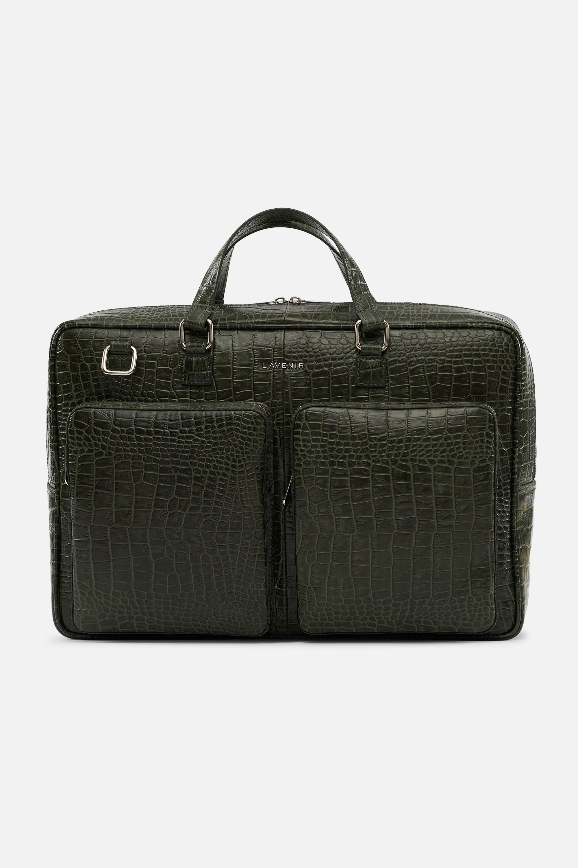 Tyrel - Leather Utility Laptop Bag - Deep Lichen Green