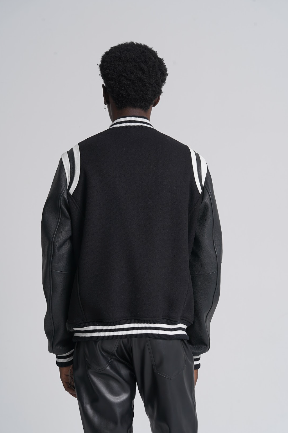 Magnus - Leather Varsity - Black & White