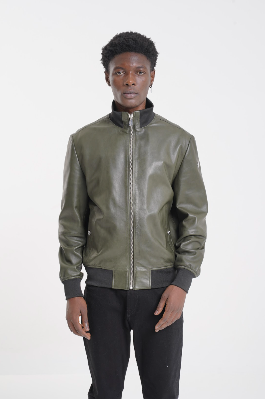 Bronx - High Collar Jacket - Moss