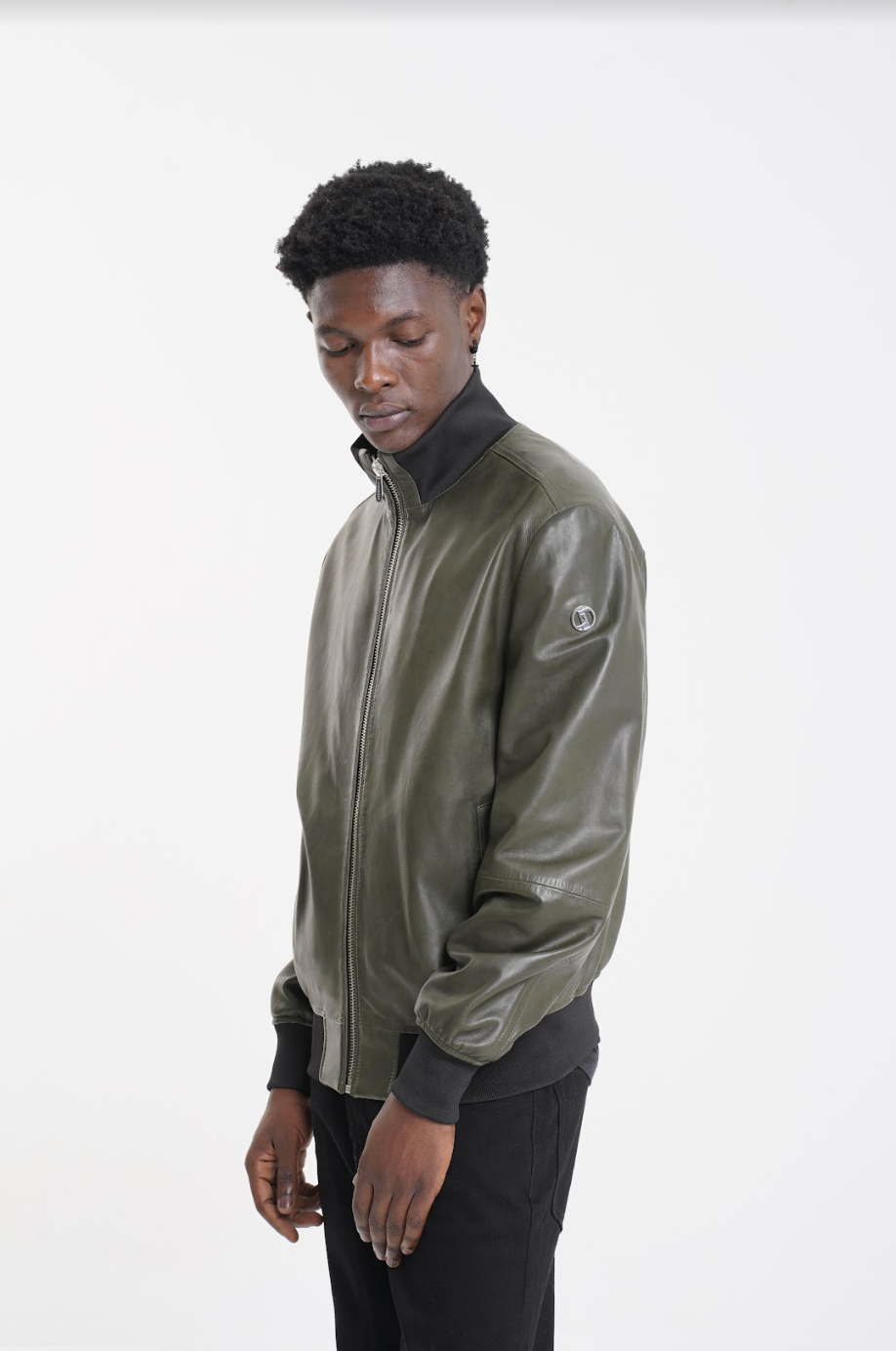 Bronx - High Collar Jacket - Moss